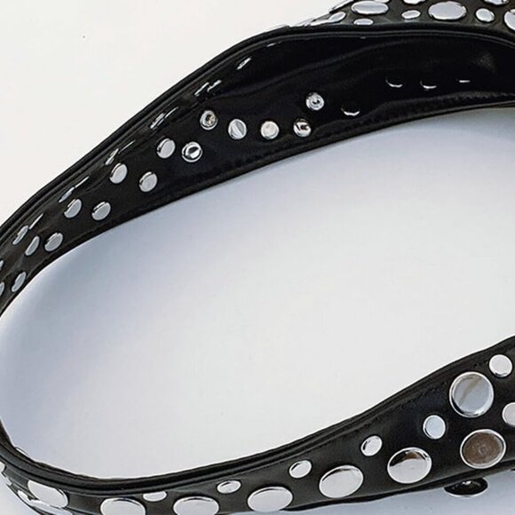 Women's PU Leather Studded Shoulder Bag Tote Purse Hobo Crossbody - Picture 6 of 7